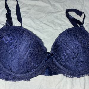 Navy Blue Lacey Bra