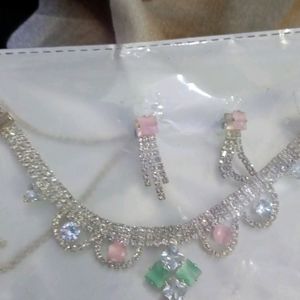 Diamond Neckless +Earing