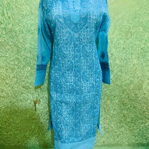 New Lakhnvi Blue Kurta