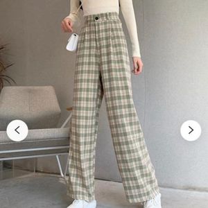 Straight Checked Trouser - Green