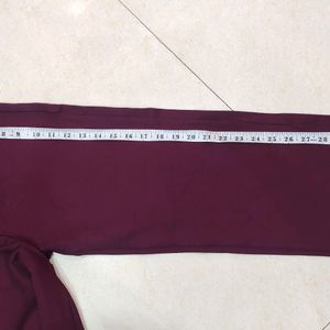 Burgundy Formal Pants For Women