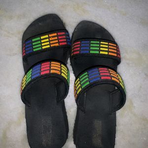 Multicolored Puffed Sandal