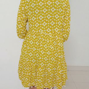 A-line Yellow Mini Dress
