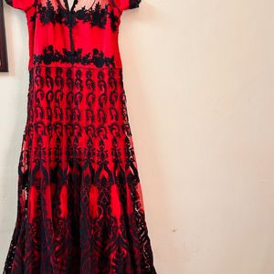 Red heavy party wear dress