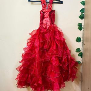 Kids Heavy Flairy Red Dress