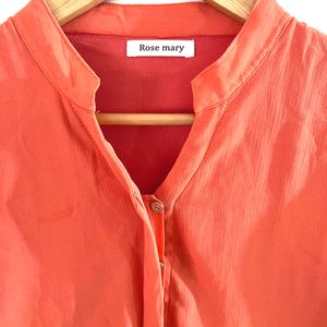 Coral Button Up Shirt (Women)