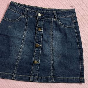 Button-up Denim Skirt