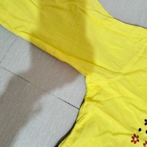 New Yellow And Black Kurta Set