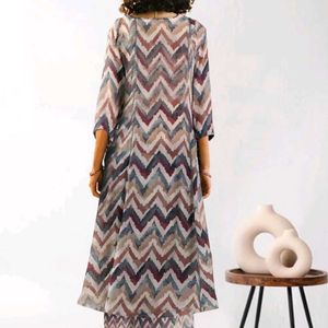 Women's Multi Color Zig Zag Printed Rayon Stitched