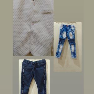 Age 10-15 Years Combo Of 3 Kurta 2 Pant Set