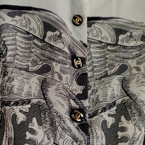 Chanel Print Button Up Shirt