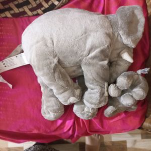 Mother And Baby Elephant Soft Toy