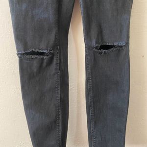 Skinny Slash-knee High rise Jeans Women