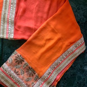 Orange Ombre Saree