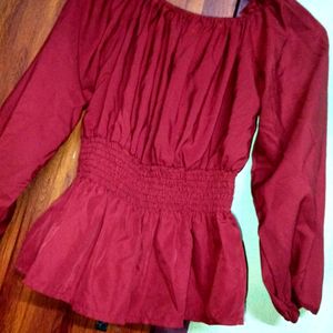 Wine Red Top For Women