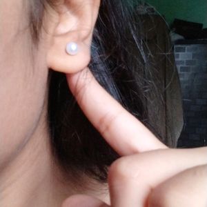 White Pearl  Like Earrings