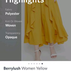 Berrylush Mustard Yellow Flared skirt