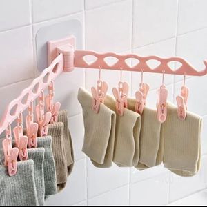 10 Clip Multifunctional Self Adhesive Cloth Hanger