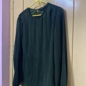 Green Crushed Fabric Top