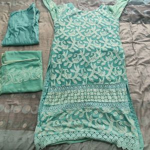 Pastel Green Georgette Chudithar Set