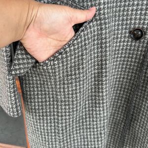 Grey Check Coat For Ladies