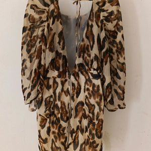 LEOPARD PRINT BAGGY DRESS