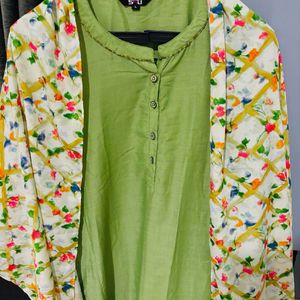 Kurta With Printed Stole