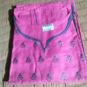 Pink Cotton Fabric Kurti