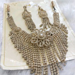 White Stones Studded Diamond Imitation Jewellery