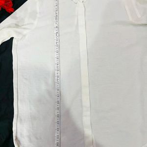 Mango white loose oversized polyester sheer shirt