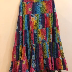 Step N Style Multi Color Floral Full Length Skirt