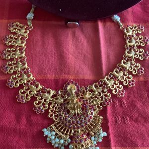 Temple Jewellery With Jhumka Set