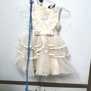 Embroidered Satin & Net Princess Frock