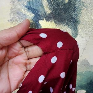 Maroon Polka Dot Dress