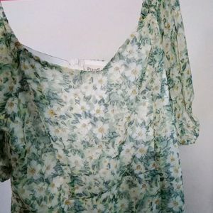 Floral Green Dress 💚🦢