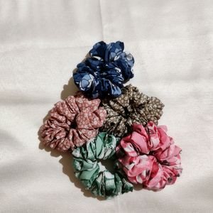 Printed Scrunchies Combo Pack Of 5