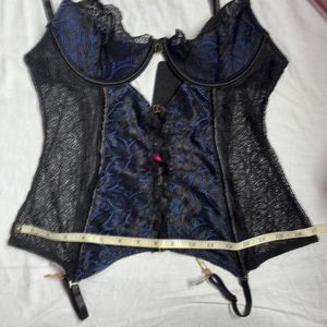 La Senza Black And Blue Lace Corset