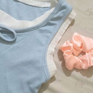 Couquette Baby Soft Powder Blue Top