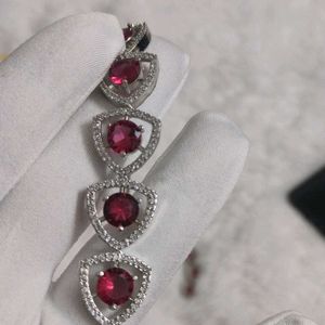 American Diamond Ruby Necklace