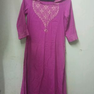 Pink Straight Kurta