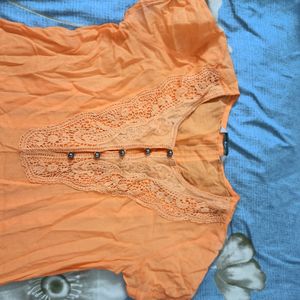 Short Kurti Tunic Orange Colour Small-Medium Size