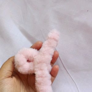 Fluffy Pink Claw Clip