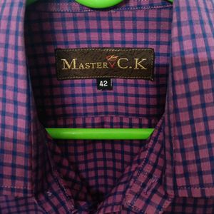 Purple Coloured Check Type Semi Formal Shirt