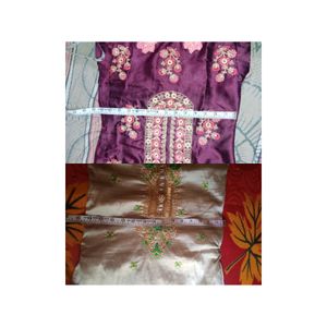 Purple Silky Plazo +Suit Salwar Set