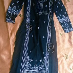 Black Printed Kurti(Women)