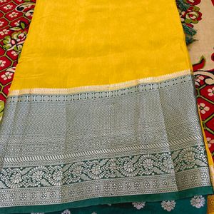 Yellow 🟡 Mashru Silk Saree