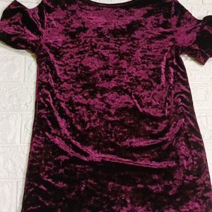 Shein Maroon Velvet Top