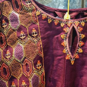 Burgundy Kurta Set