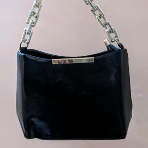 Black Shiny Hand Bag