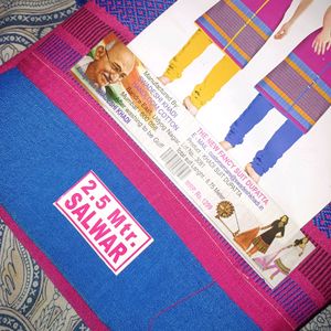 Khadi Linen Raw Pink Blue Suit With Dupatta